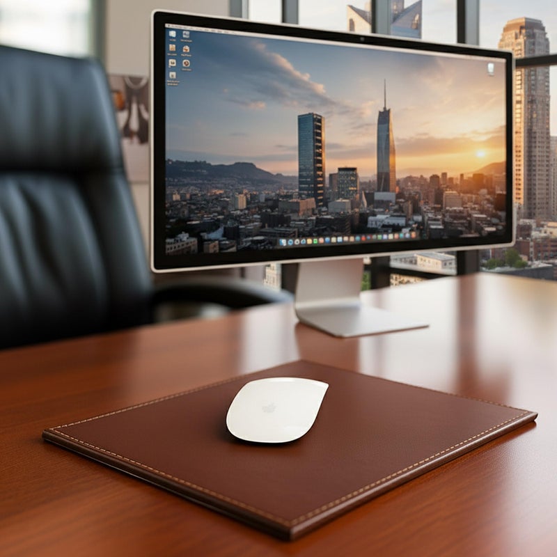 Dacasso Bonded Leather Mouse Pad, Brown - Image 2